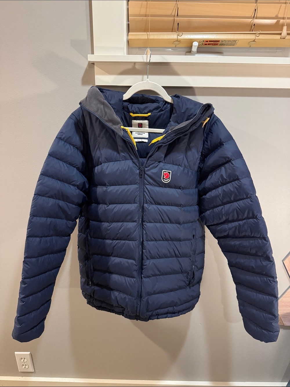 Fjallraven Navy Quilted Puffer Jacket with Hood